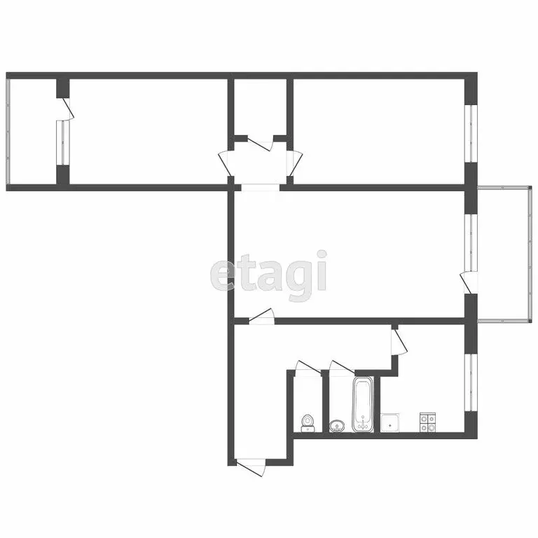 3-комнатная квартира: Саранск, проспект 70 лет Октября, 71 (64 м) - Фото 1