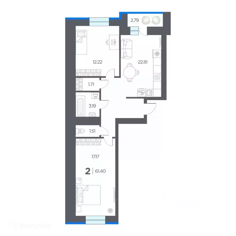 2-к кв. Рязанская область, Рязанский район, Дядьковское с/пос, с. ... - Фото 1