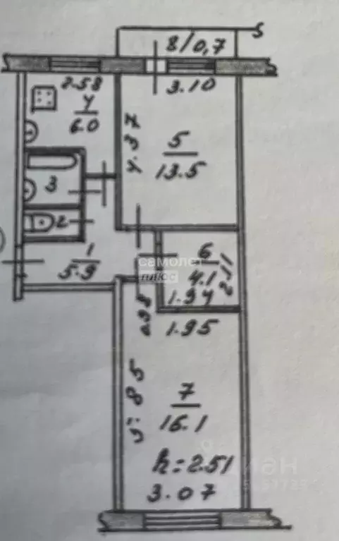 2-к кв. Омская область, Омск ул. 21-я Амурская, 28А (49.3 м) - Фото 2