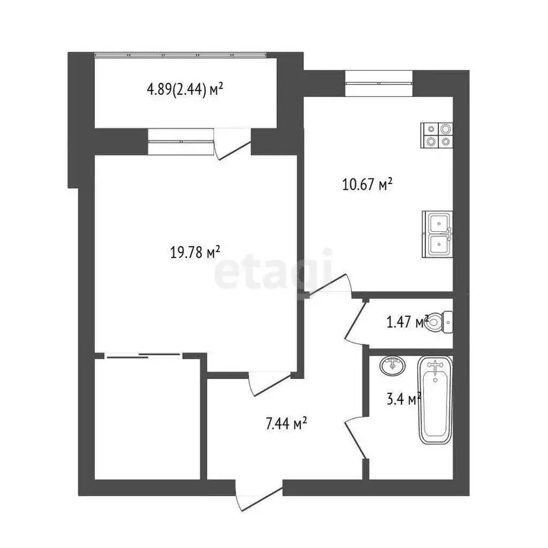 1-комнатная квартира: Подосинки, 23 (44.2 м) - Фото 1