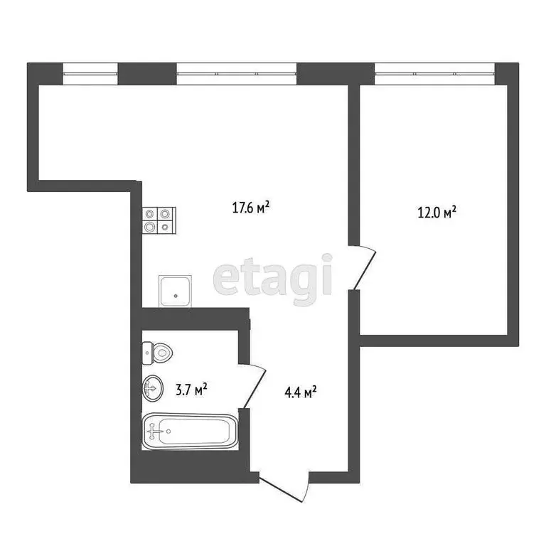 1-комнатная квартира: Тюмень, Стройотрядовская улица, 8 (36.5 м) - Фото 1