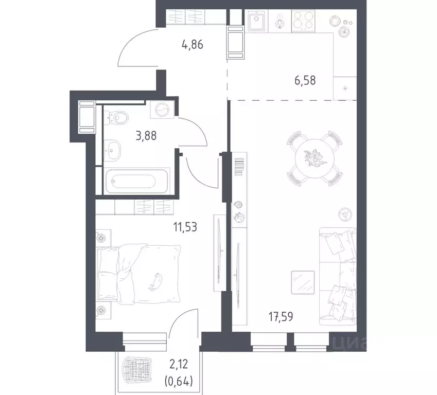 1-к кв. Московская область, Красногорск городской округ, Путилково пгт ... - Фото 1