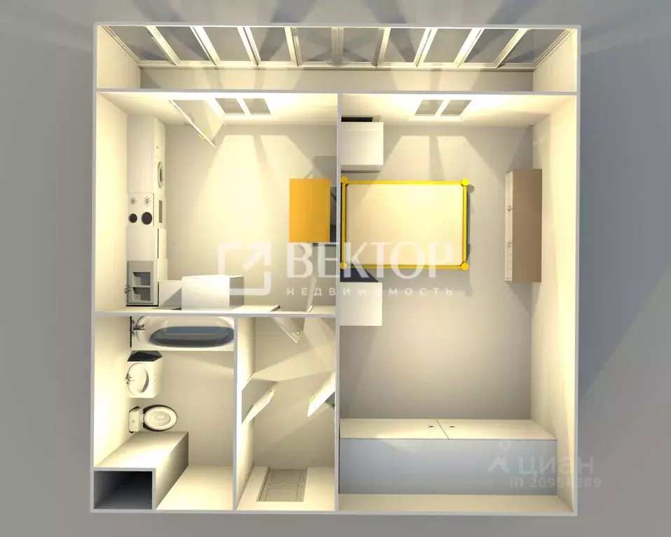 1-к кв. Ярославская область, Ярославль ул. Гудованцева, 1А (41.1 м) - Фото 2