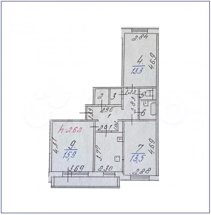 3-к. квартира, 67 м, 2/9 эт. - Фото 0