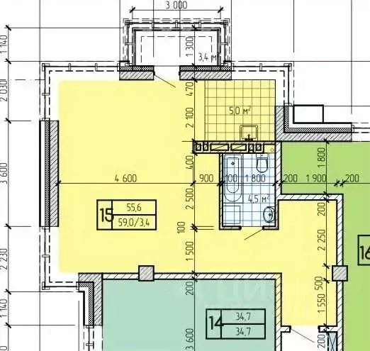 Студия Приморский край, Находка  (55.6 м) - Фото 1