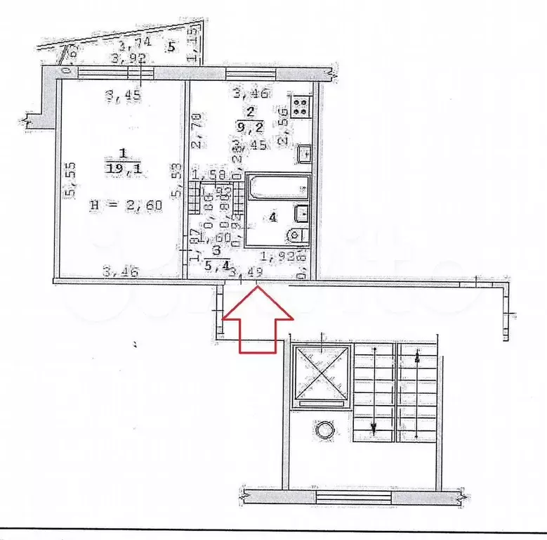 1-к. квартира, 37,9 м, 8/9 эт. - Фото 0