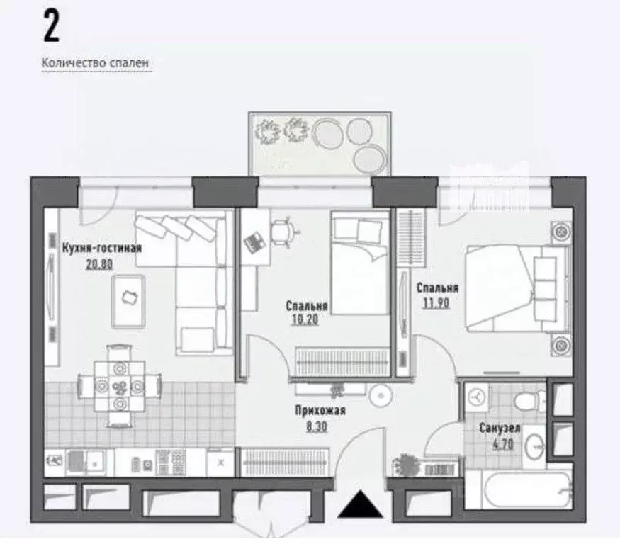 2-к кв. Москва 1-я Ямская ул., 6 (55.0 м) - Фото 2