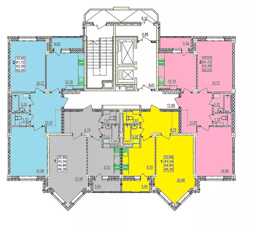 2-к кв. Смоленская область, Смоленск ул. Крупской (63.38 м) - Фото 1