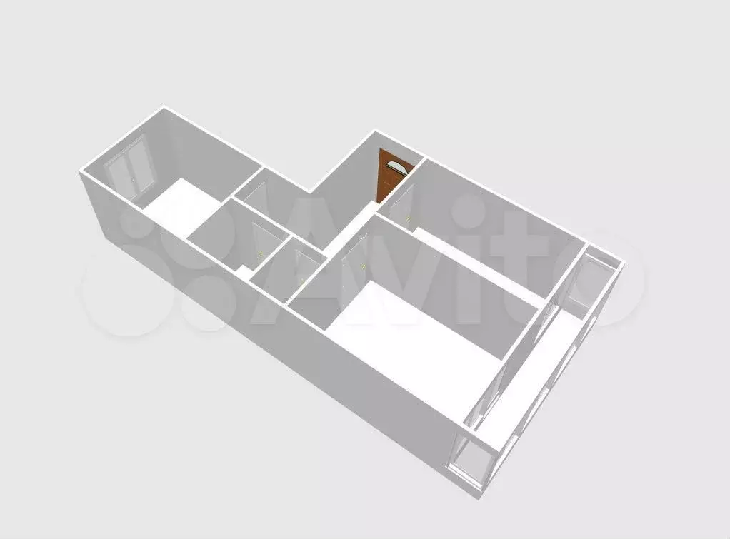 2-к. квартира, 49 м, 1/3 эт. - Фото 0