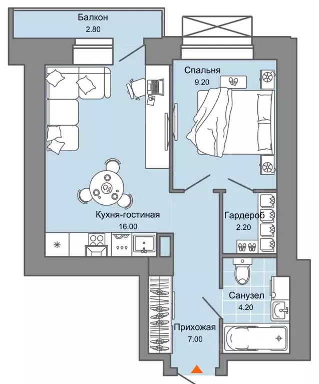 1-к кв. Пермский край, Пермь ул. Дзержинского, 31Б (39.0 м) - Фото 2