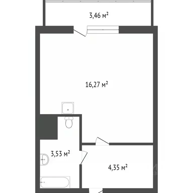 Студия Красноярский край, Красноярск Нанжуль-Солнечный мкр, ул. ... - Фото 2
