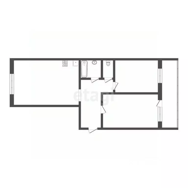 2-к кв. Тюменская область, Тюмень ул. Щербакова, 150к1 (56.0 м) - Фото 0