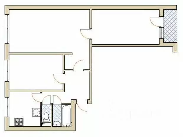 3-к кв. Чувашия, Чебоксары ул. Лебедева, 19 (64.9 м) - Фото 2