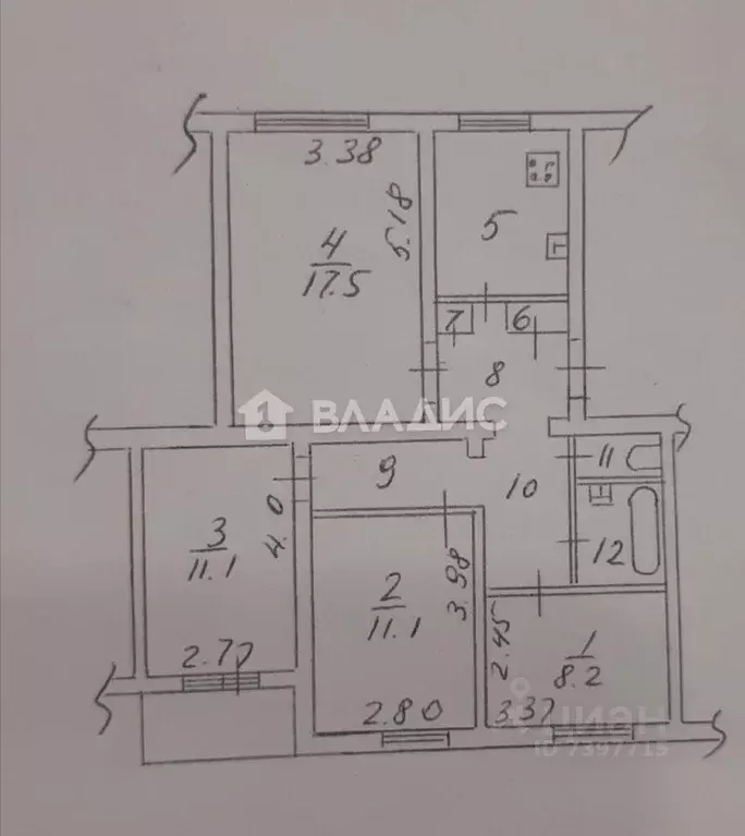 4-к кв. Вологодская область, Вологда Новгородская ул., 25А (73.5 м) - Фото 1