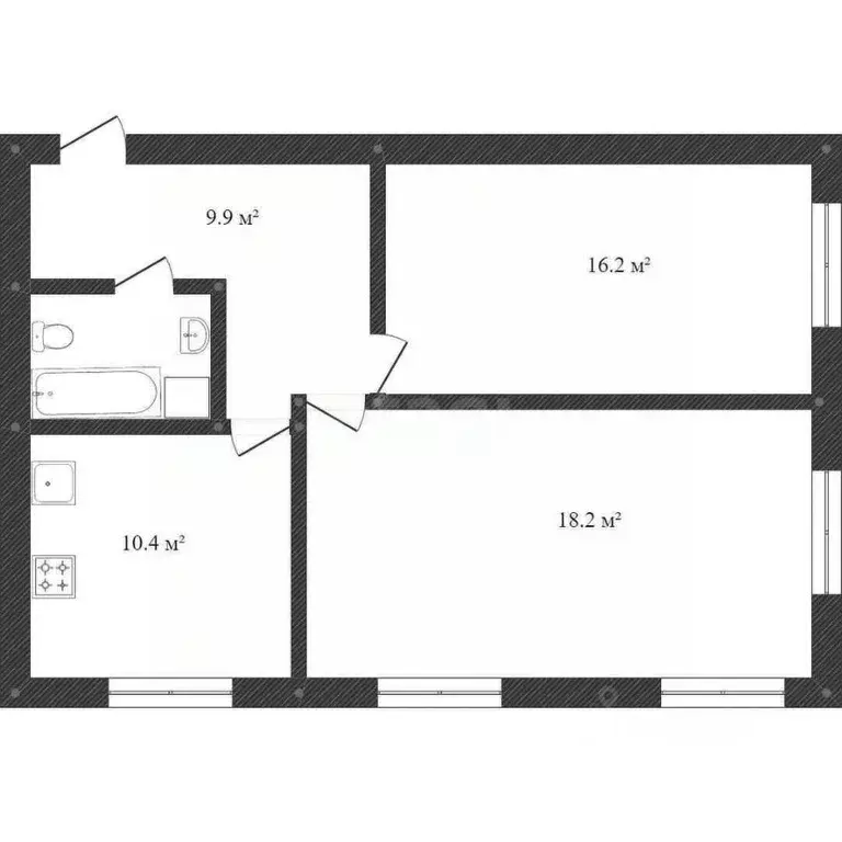 2-к кв. Костромская область, Кострома Малышково мкр, ул. Китицынская, ... - Фото 1