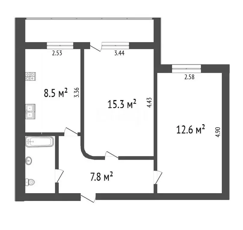 2-комнатная квартира: Вологда, Новгородская улица, 7 (48.2 м) - Фото 1