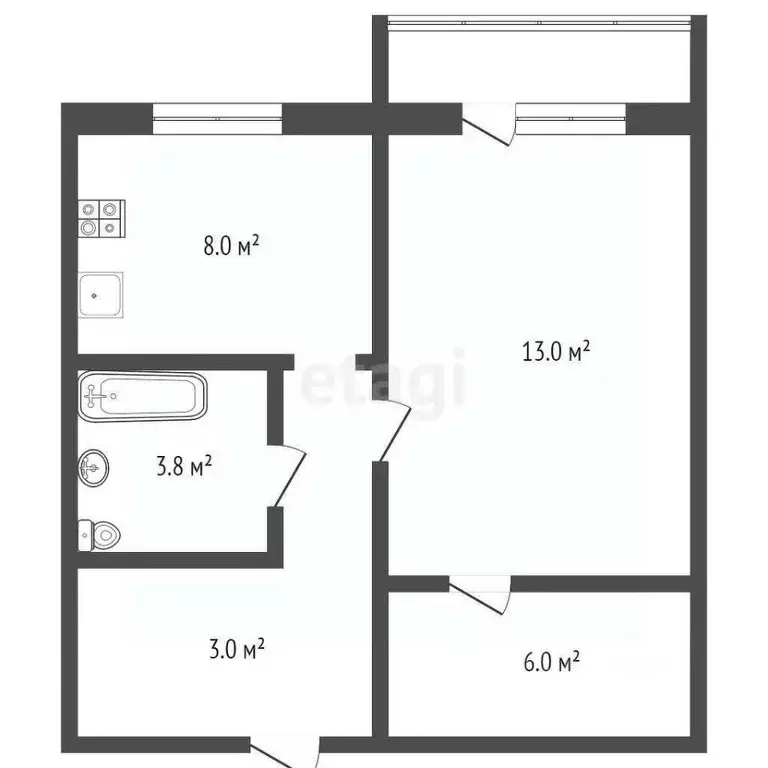 2-к кв. Брянская область, Суземка рп ул. Жукова, 11 (33.8 м) - Фото 1