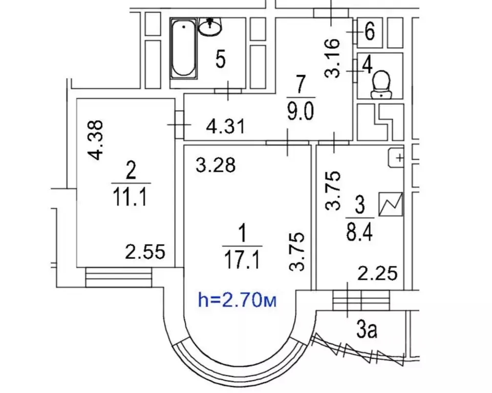 2-к кв. Москва Ленинский просп., 107к3 (50.8 м) - Фото 2