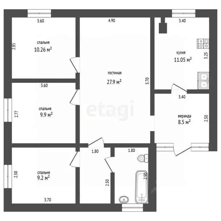 Дом в Вологодская область, Череповец Северсталь №2 СНТ, 619 (60 м) - Фото 2