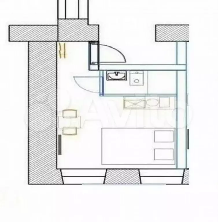 Квартира-студия, 16,6 м, 1/5 эт. - Фото 0