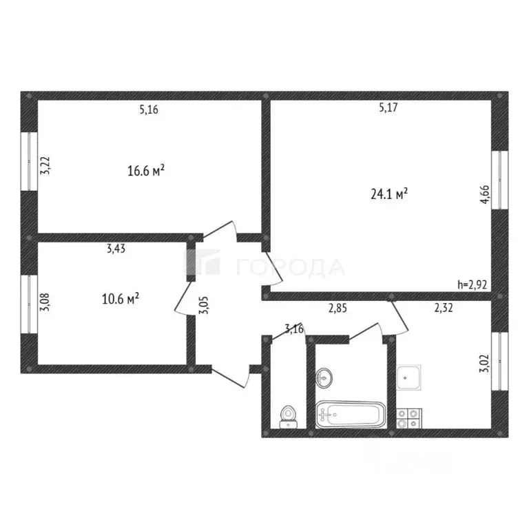 3-к кв. Кемеровская область, Новокузнецк ул. Энтузиастов, 3 (71.4 м) - Фото 2