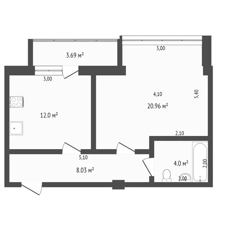 1-комнатная квартира: Севастополь, улица Челюскинцев, 57к2 (46.1 м) - Фото 1