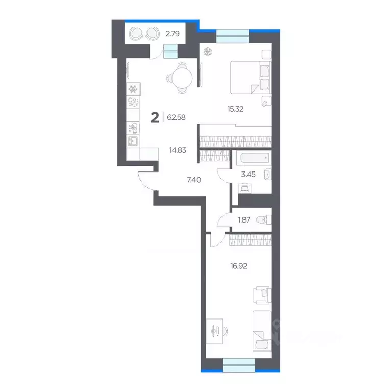 2-к кв. Рязанская область, Рязанский район, Дядьковское с/пос, с. ... - Фото 1