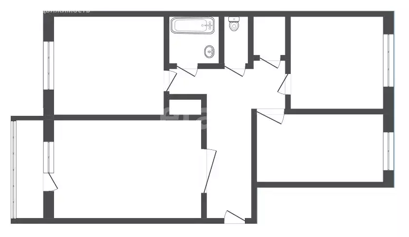 3-комнатная квартира: Прокопьевск, улица Жолтовского, 19 (64.7 м) - Фото 1
