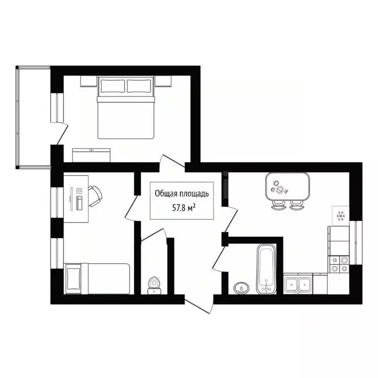2-к кв. Алтай, Майминский район, с. Майма ул. Ленина (57.8 м) - Фото 2