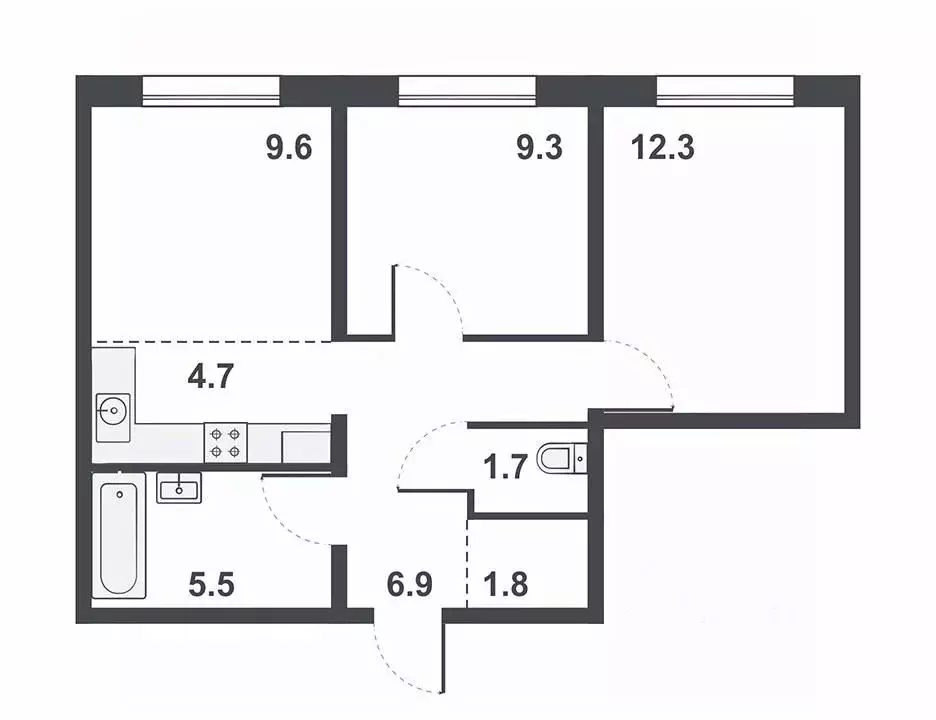 3-к кв. Кировская область, Киров бул. Прибрежный, 6 (51.8 м) - Фото 0