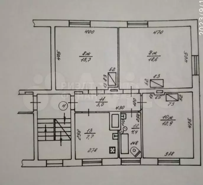 3-к. квартира, 64,3 м, 2/3 эт. - Фото 0