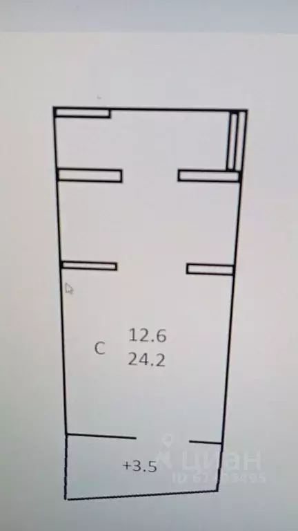 Студия Краснодарский край, Анапа Астраханская ул., 71А (24.2 м) - Фото 2