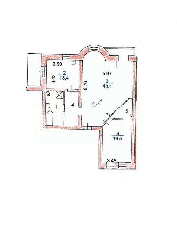 3-к кв. Томская область, Томск ул. Мусы Джалиля, 35 (88.6 м) - Фото 1