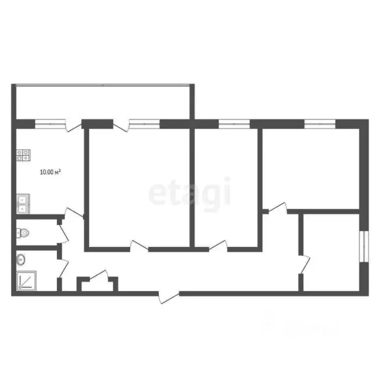 4-к кв. Тюменская область, Тюмень ул. Ватутина, 2 (70.1 м) - Фото 2