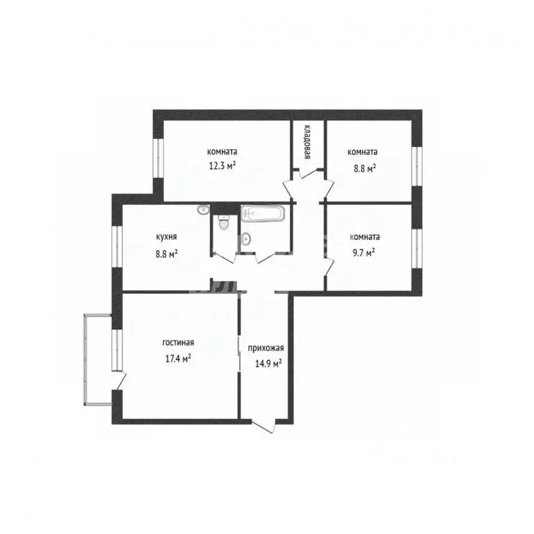 4-к кв. Кемеровская область, Ленинск-Кузнецкий Кольчугинский просп., 5 ... - Фото 2