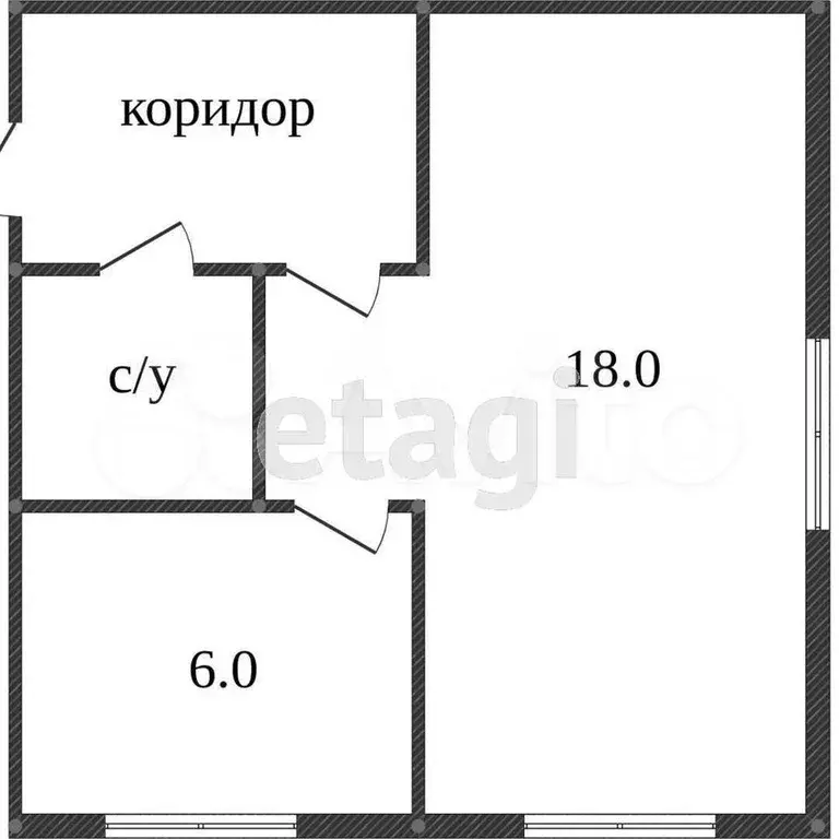 1-к. квартира, 29,2 м, 2/5 эт. - Фото 0