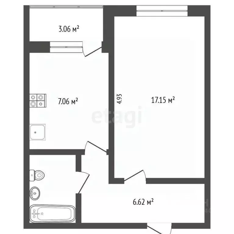 1-к кв. Тюменская область, Тюмень Малая Боровская ул., 28 (35.4 м) - Фото 1