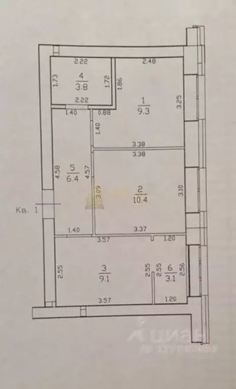 2-к кв. Татарстан, Казань ул. Азата Аббасова, 19 (42.1 м) - Фото 2