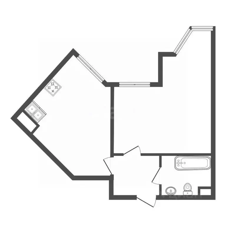 1-к кв. Санкт-Петербург ул. Ленсовета, 34к3 (44.7 м) - Фото 2