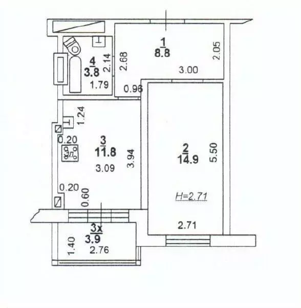 1-к кв. Ростовская область, Ростов-на-Дону ул. Малюгиной, 236/79 (39.3 ... - Фото 1