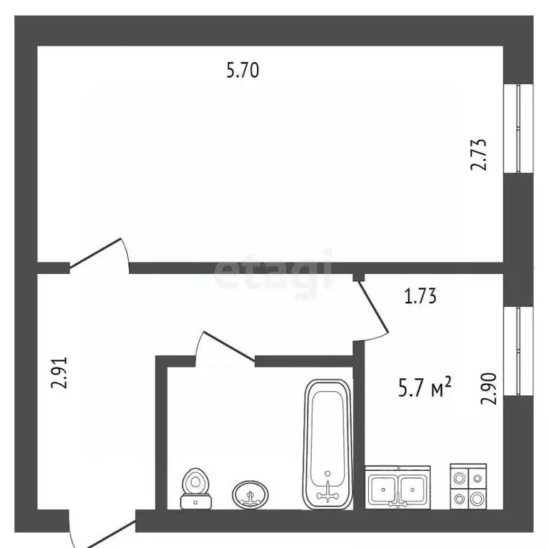 1-к кв. Вологодская область, Харовск Ленинградская ул., 37 (31.1 м) - Фото 1