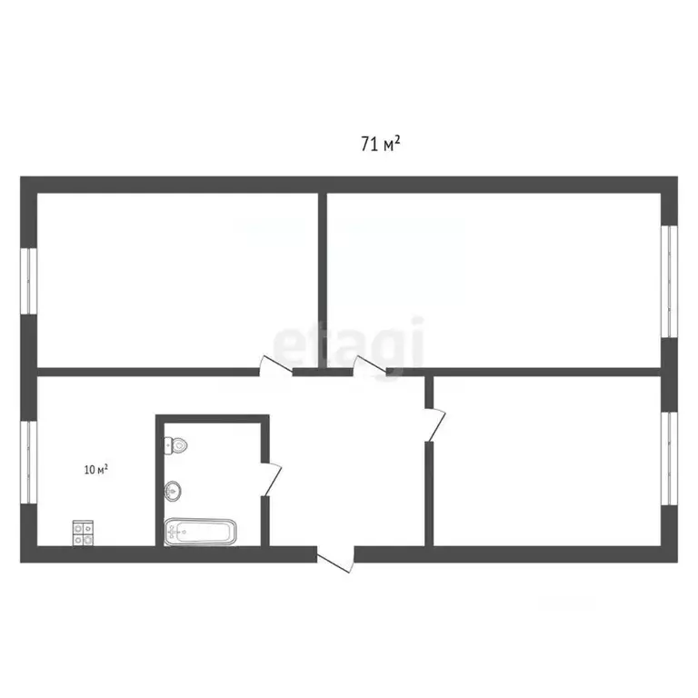 3-к кв. Ставропольский край, Кисловодск ул. Марцинкевича (71.0 м) - Фото 2
