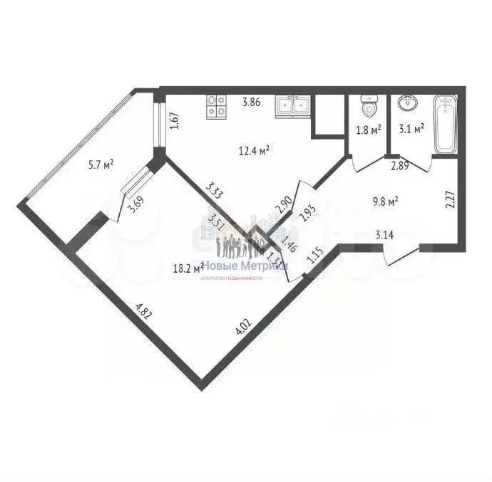 1-к. квартира, 50 м, 15/24 эт. - Фото 0