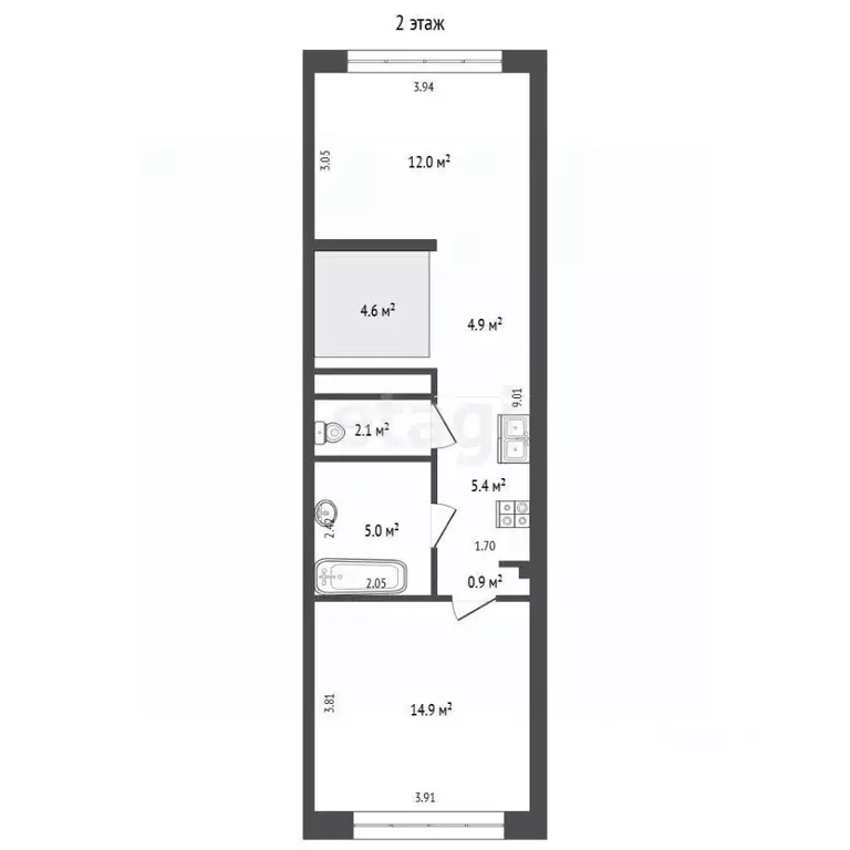 3-к кв. Томская область, Томск Комсомольский просп., 48 (68.5 м) - Фото 2
