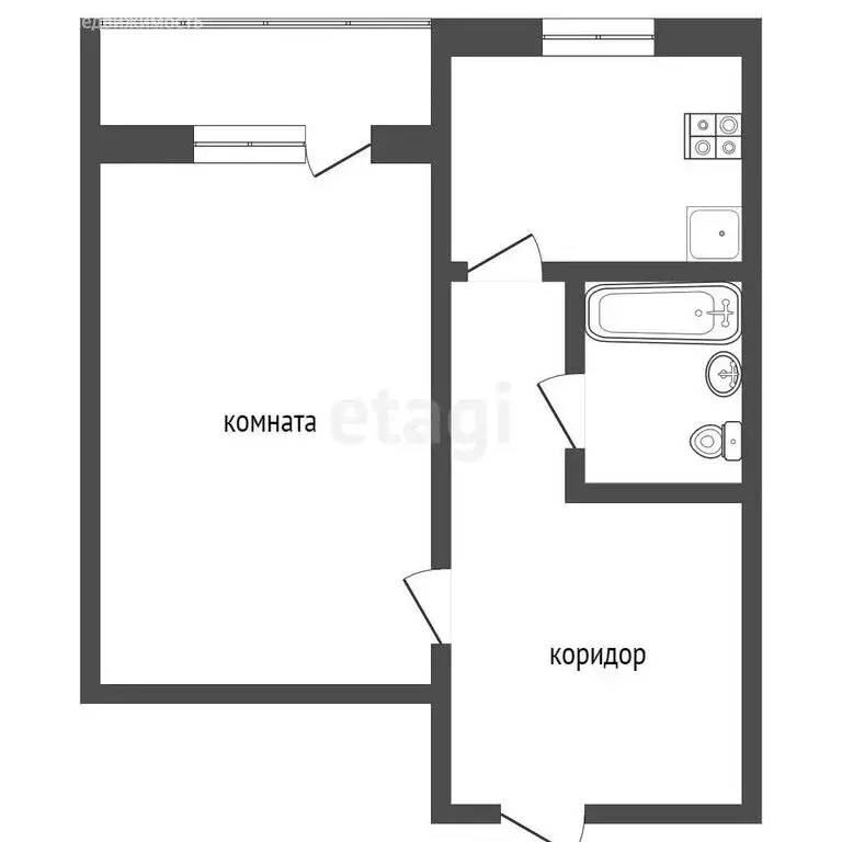 1-комнатная квартира: Туринск, улица Ленина, 47 (33.1 м) - Фото 0