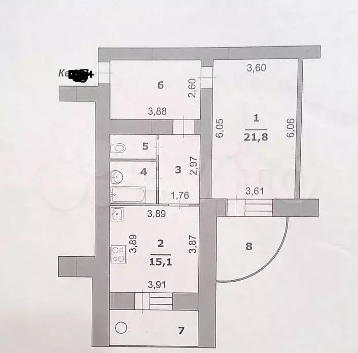 1-к. квартира, 57,8 м, 9/14 эт. - Фото 0