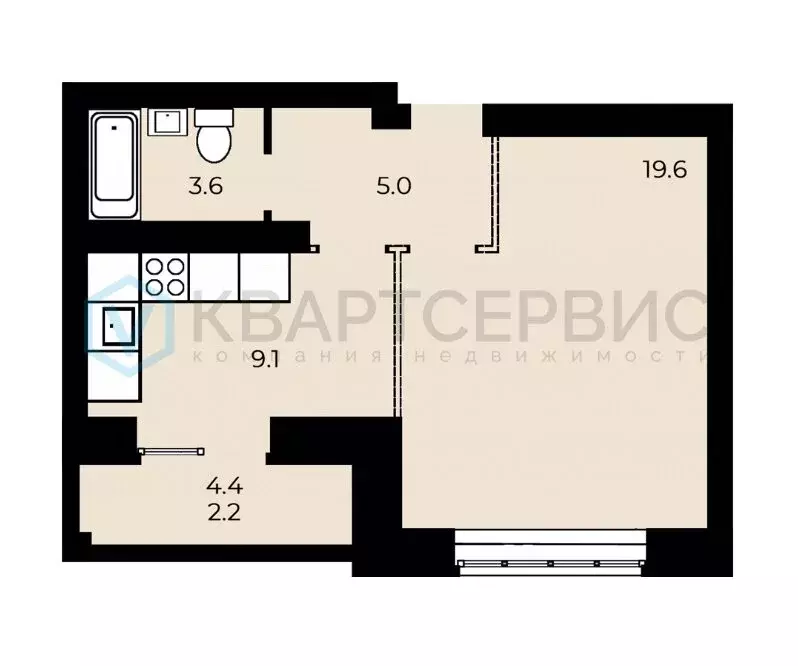 1-комнатная квартира: Омск, 33-я Северная улица, 46 (39.47 м) - Фото 1