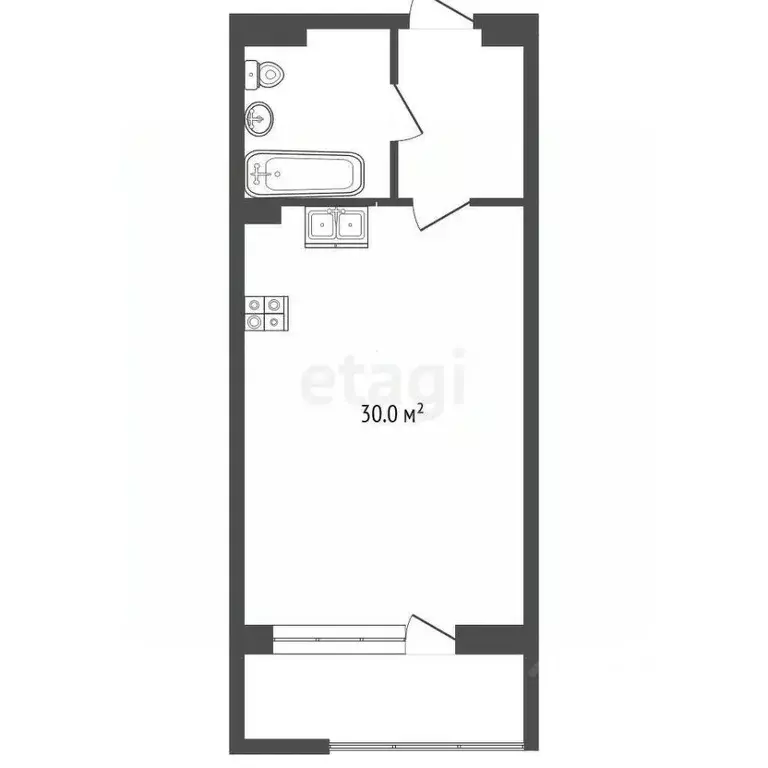 Студия Крым, Судак ул. Набережная, 75 (41.9 м) - Фото 2