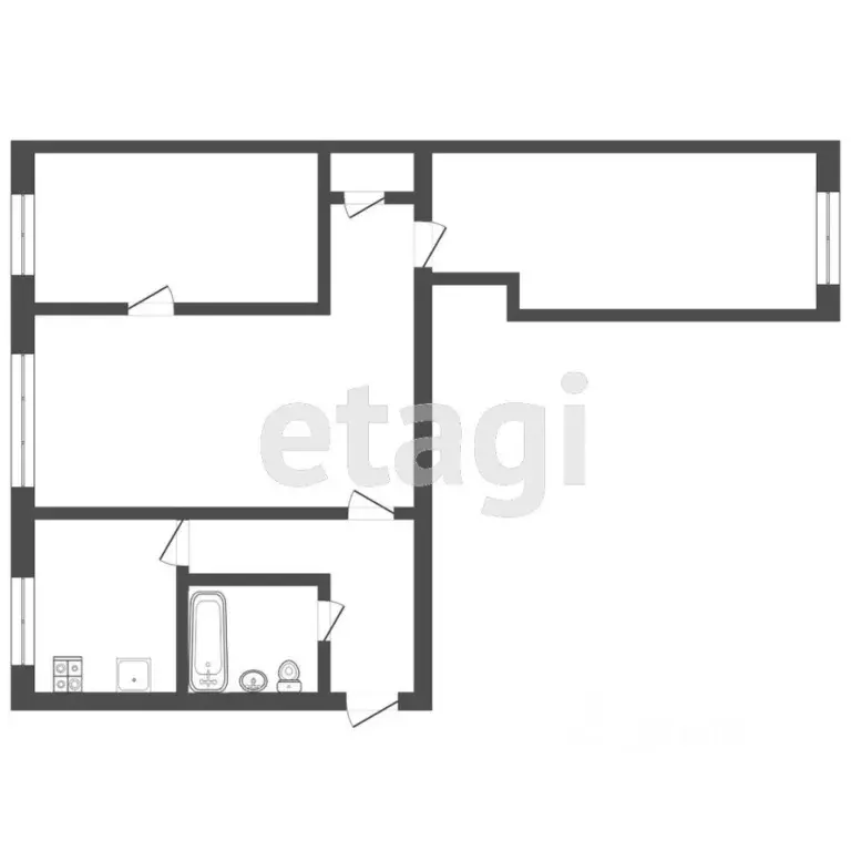 3-к кв. Тюменская область, Тюмень Советская ул., 124 (58.0 м) - Фото 2