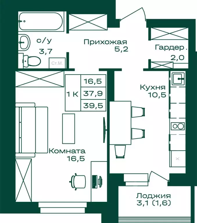 1-к кв. Алтай, Майминский район, с. Майма  (39.5 м) - Фото 0